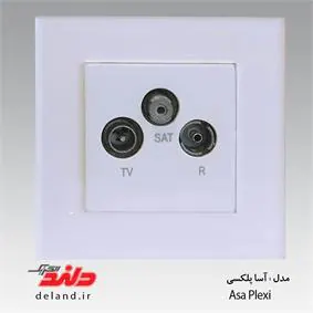فیش آنتن مرکزی / آسا پلکسی سفید (مکانیزم +قاب ) دلند الکتریک