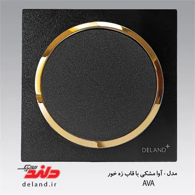 کلید دوپل آوا مشکی زه طلایی(مکانیزم+قاب+زه) دلند الکتریک