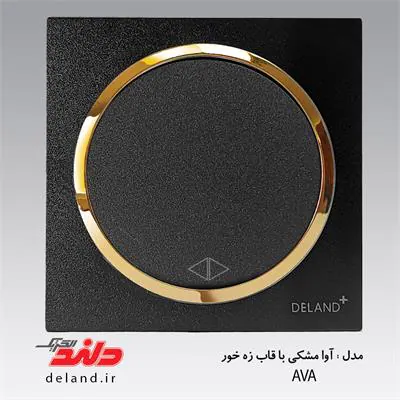 کلید تبدیل آوا مشکی زه طلایی(مکانیزم+قاب+زه) دلند الکتریک