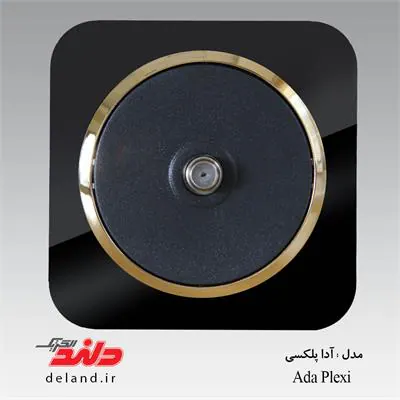 فیش آنتن sat / آدا پلکسی مشکی زه طلایی(مکانیزم+قاب+زه) دلند الکتریک